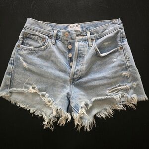 Agolde Light Blue Denim Shorts